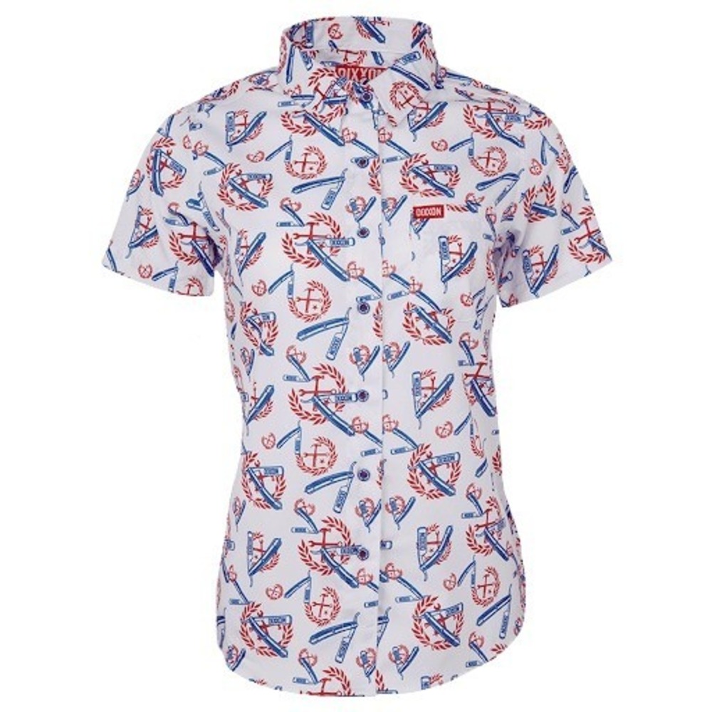 NWT Dixxon High And Tight Shirt Women's 2XL All Over Print Summer Camp Nautical